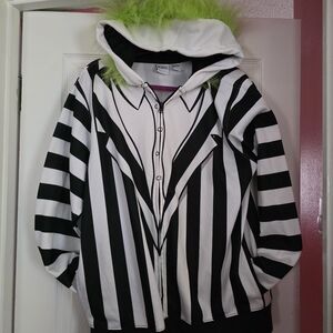 Mens Large Tim Burton Beetlejuice Hoodie • Halloween Gothic Punk Retro